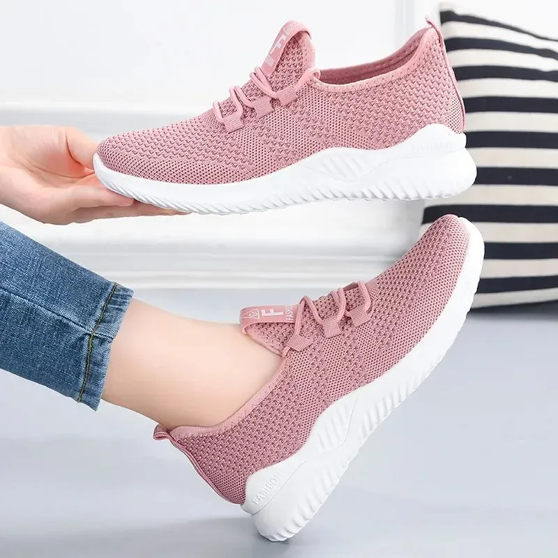 2024 Women's Casual Platform Sneakers – Comfortable, Breathable, Versatile Lace-Up Shoes for Summer Fashion