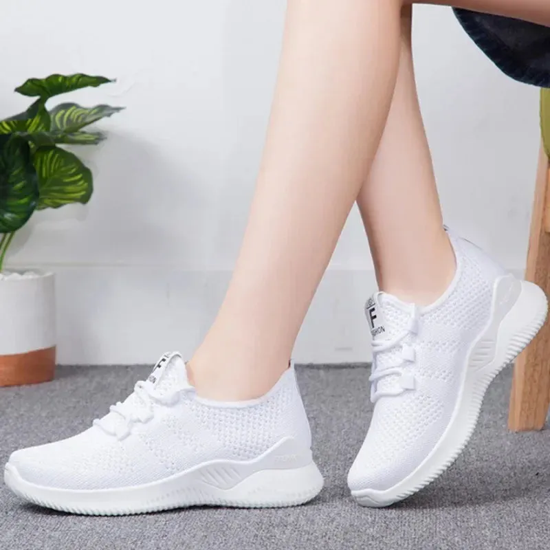 2024 Women's Casual Platform Sneakers – Comfortable, Breathable, Versatile Lace-Up Shoes for Summer Fashion