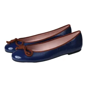 35663 - Navy Patent Leather Flats for Teen/Women by Pretty Ballerinas