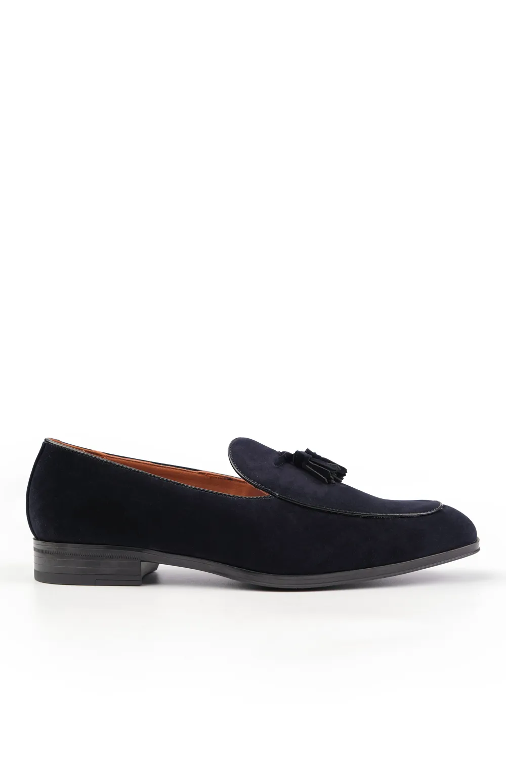 ALBERT SLIP ON TASSEL LOAFERS IN NAVY SUEDE