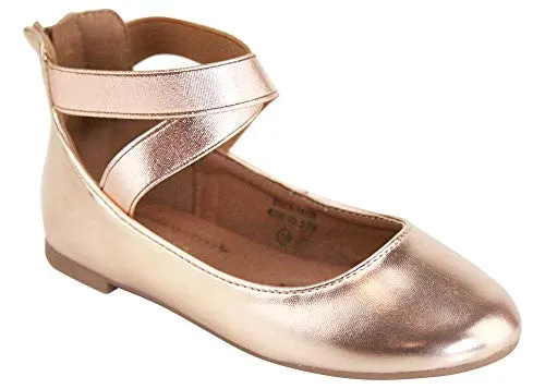 Anna Dana-20 Women's Classic Ballerina Flats Elastic Crossing Straps