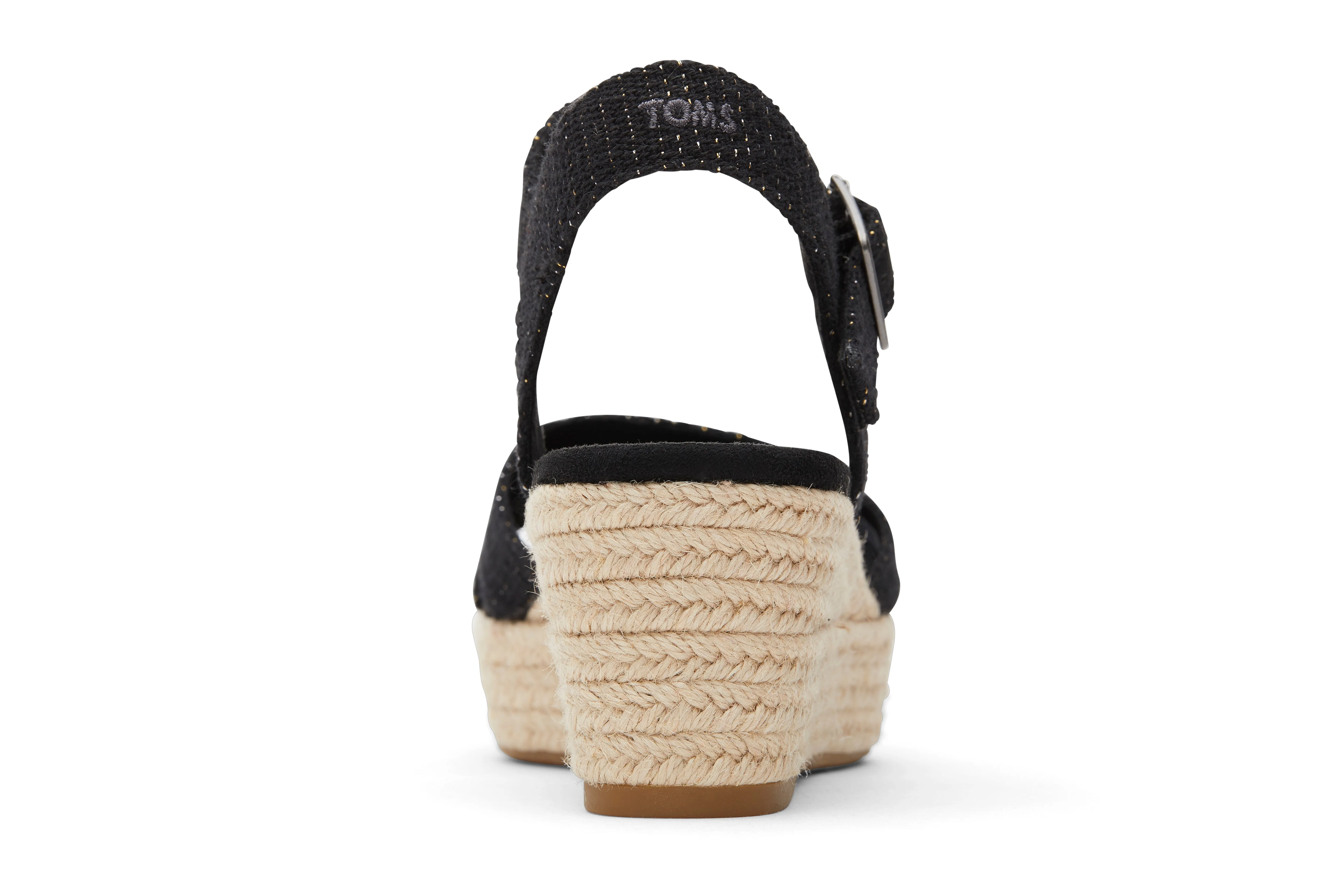 Audrey Espadrille Sandal - Black Metallic Linen Stripe