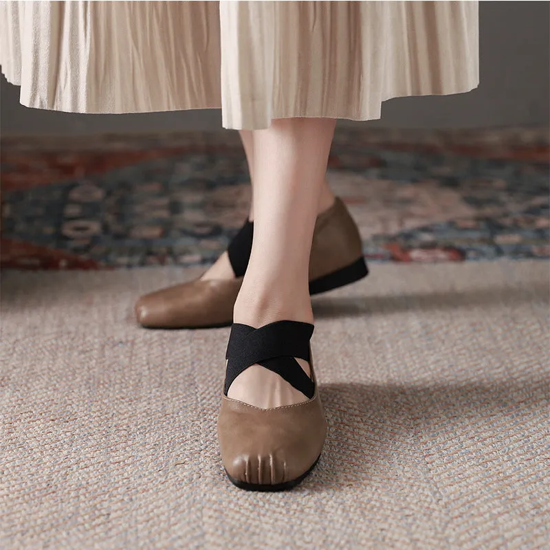 Ballet Shoes Comfortable Women Mary Jane Shoes Square Head