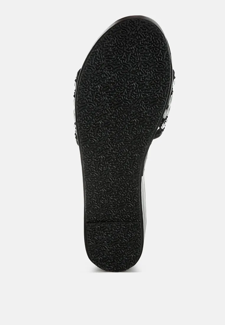 Batanga Diamante & Rhinestone Detail Stylish Flatforms