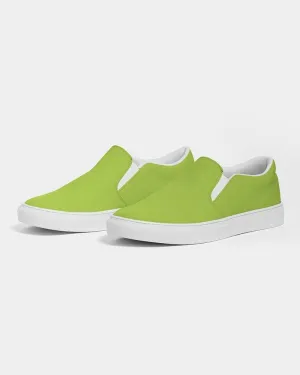 Bright Warm Green Slip-On Canvas Sneakers | Women's | Bright Pure Warm Green | C38M0Y100K0