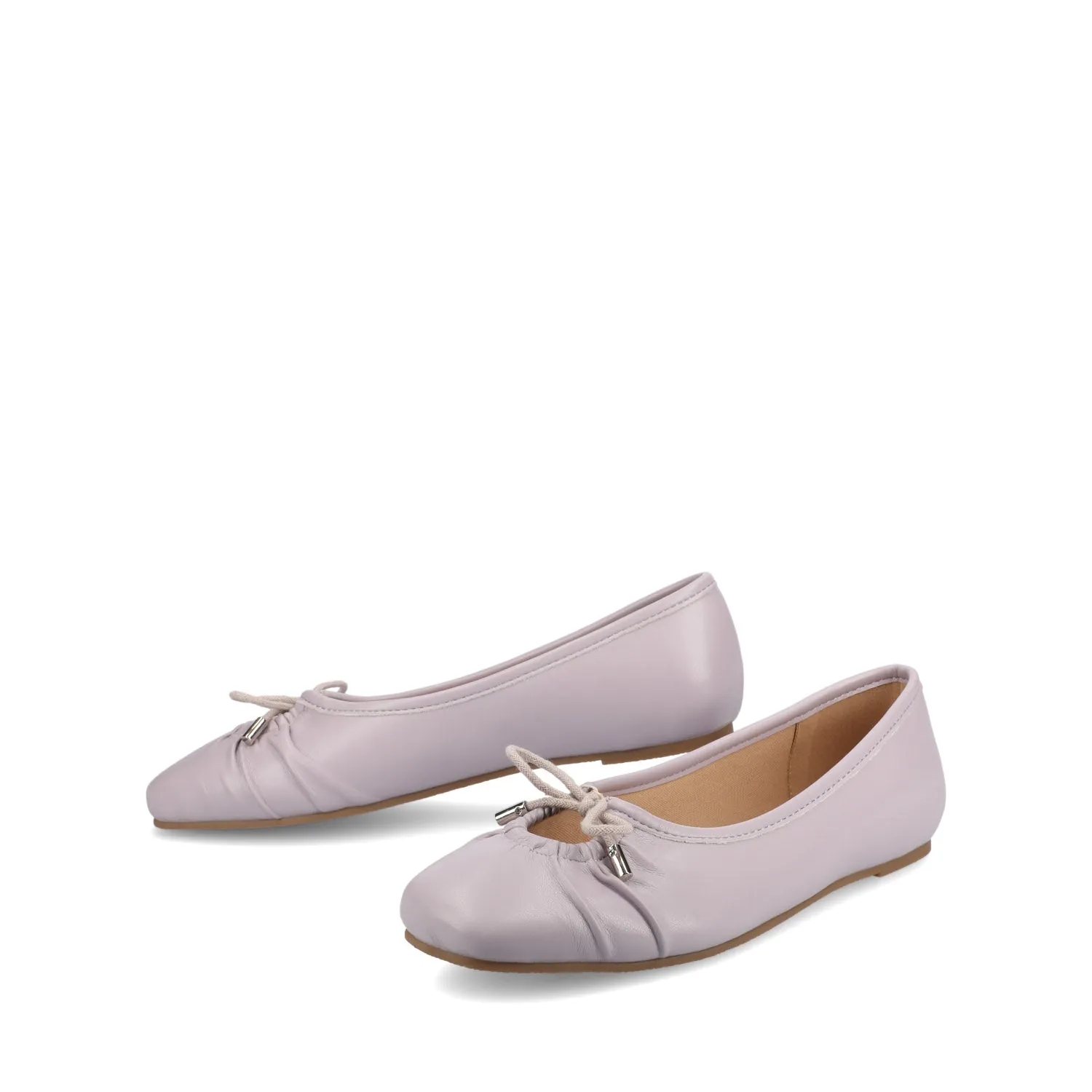 CALLEE FAUX LEATHER BALLET FLATS IN WIDE