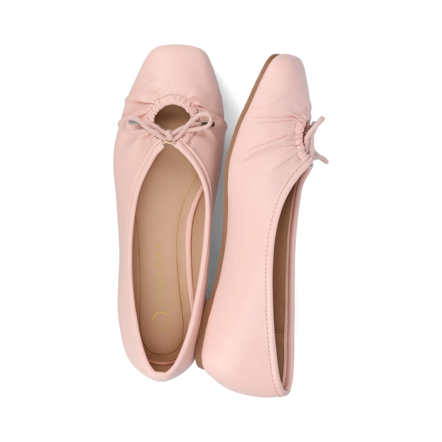 CALLEE FAUX LEATHER BALLET FLATS IN WIDE