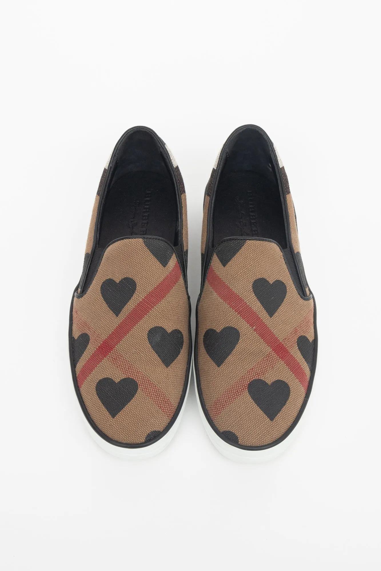 Canvas Heart Slip On Sneakers