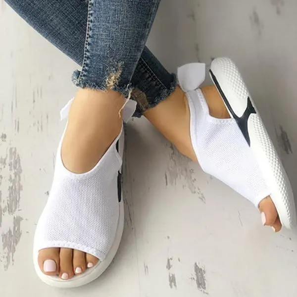 Casual Mesh Fabric Breathable Bowknot Embellished Sandals