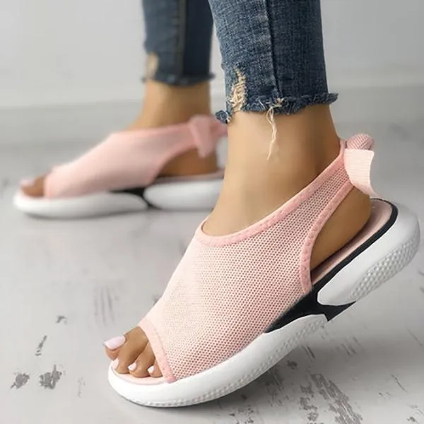 Casual Mesh Fabric Breathable Bowknot Embellished Sandals