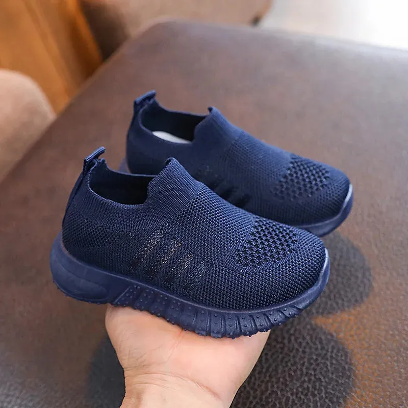 Children Running Sneakers Boys Girls Casual Mesh Breathable Anti-Slip Walking Patchwork Tenis Toddler Soft Soled Girls Shoes