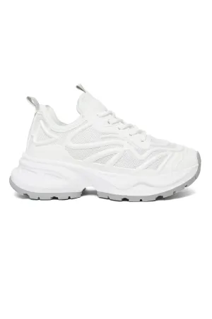 Chunky Mesh Sneakers-White/Grey