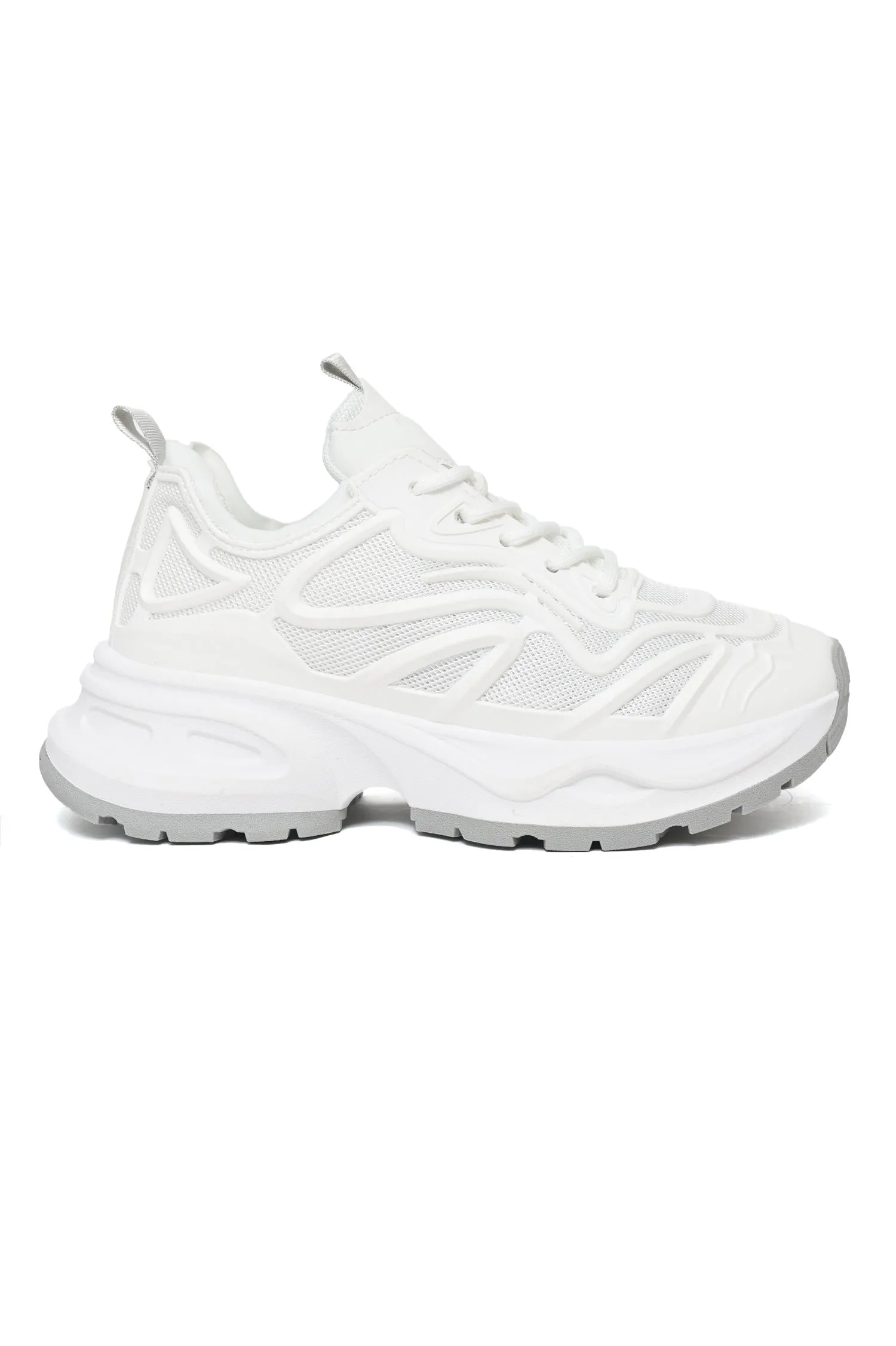 Chunky Mesh Sneakers-White/Grey