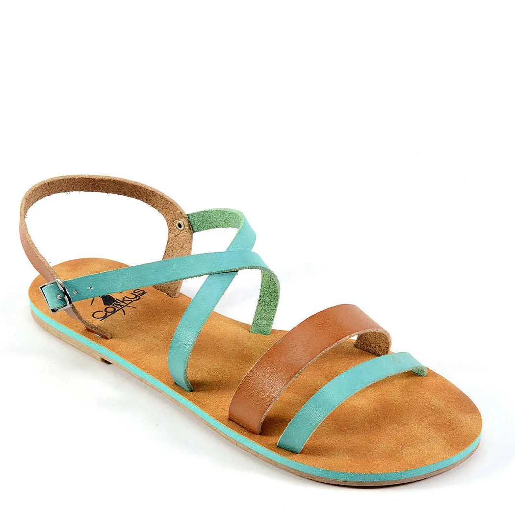 Corkys Women's Cabos Sandal | Aqua/Tan 40-3105