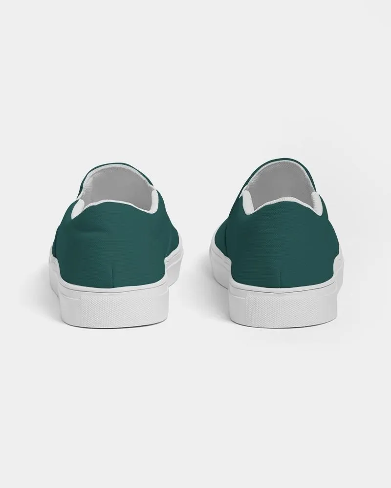 Dark Blue Cool Green Slip-On Canvas Sneakers | Men's | Dark Pastel Blue Cool Green | C60M0Y30K80