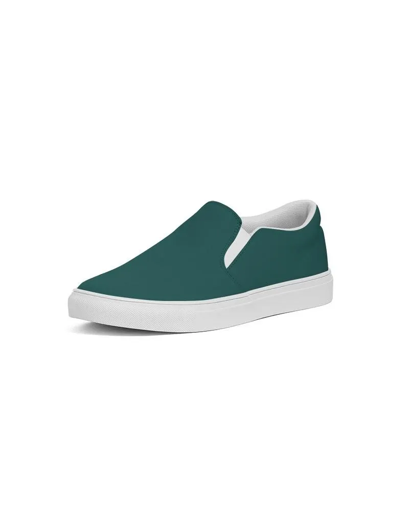 Dark Blue Cool Green Slip-On Canvas Sneakers | Men's | Dark Pastel Blue Cool Green | C60M0Y30K80