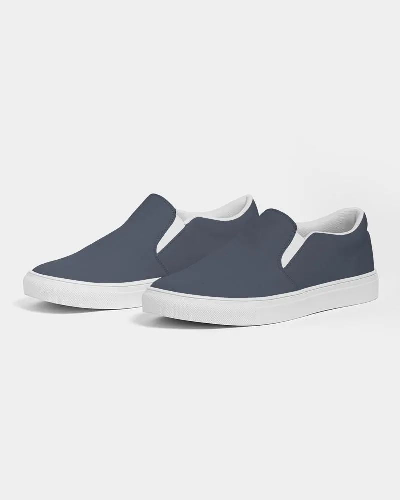 Dark Blue Slip-On Canvas Sneakers | Men's | Dark Pale Pastel Blue | C30M15Y0K80