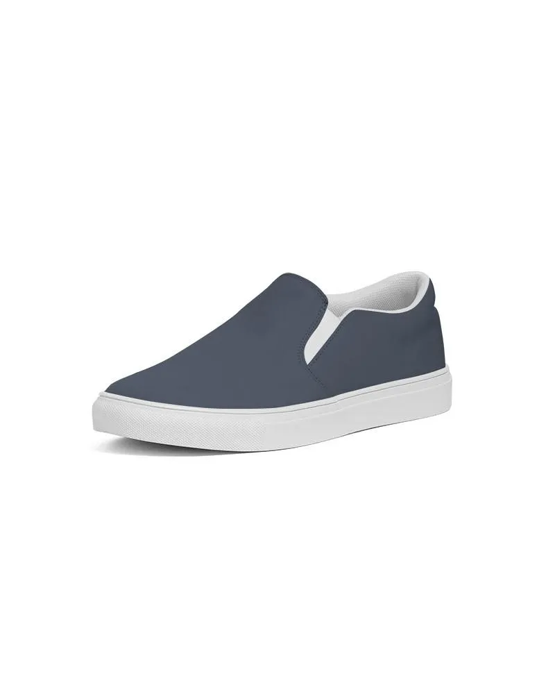 Dark Blue Slip-On Canvas Sneakers | Men's | Dark Pale Pastel Blue | C30M15Y0K80