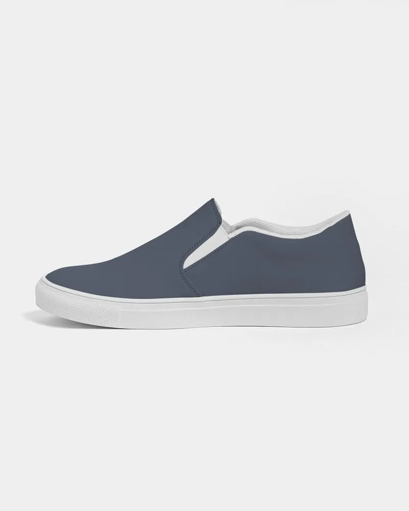 Dark Blue Slip-On Canvas Sneakers | Men's | Dark Pale Pastel Blue | C30M15Y0K80