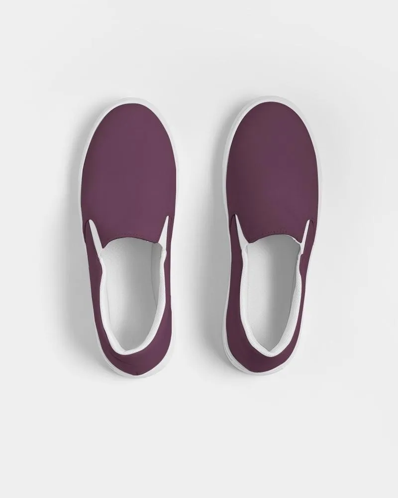 Dark Magenta Slip-On Canvas Sneakers | Women's | Dark Pastel Magenta | C0M60Y0K80