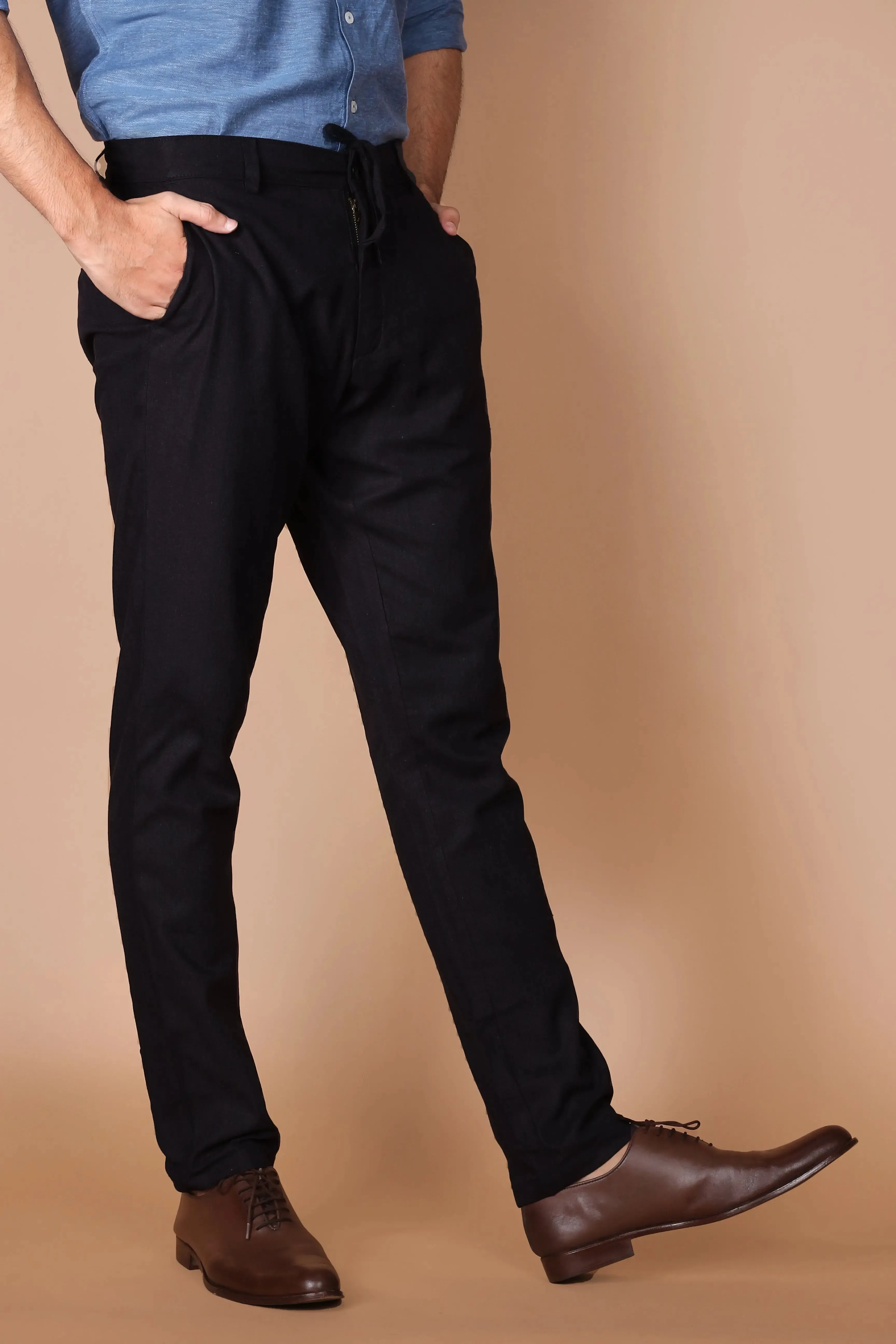 Deep Blue Linen Trousers