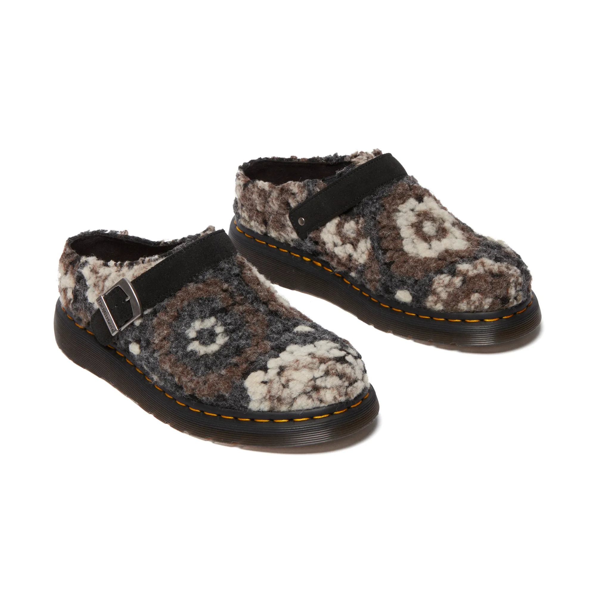 Dr. Martens Isham Crochet Wool Suede Mules