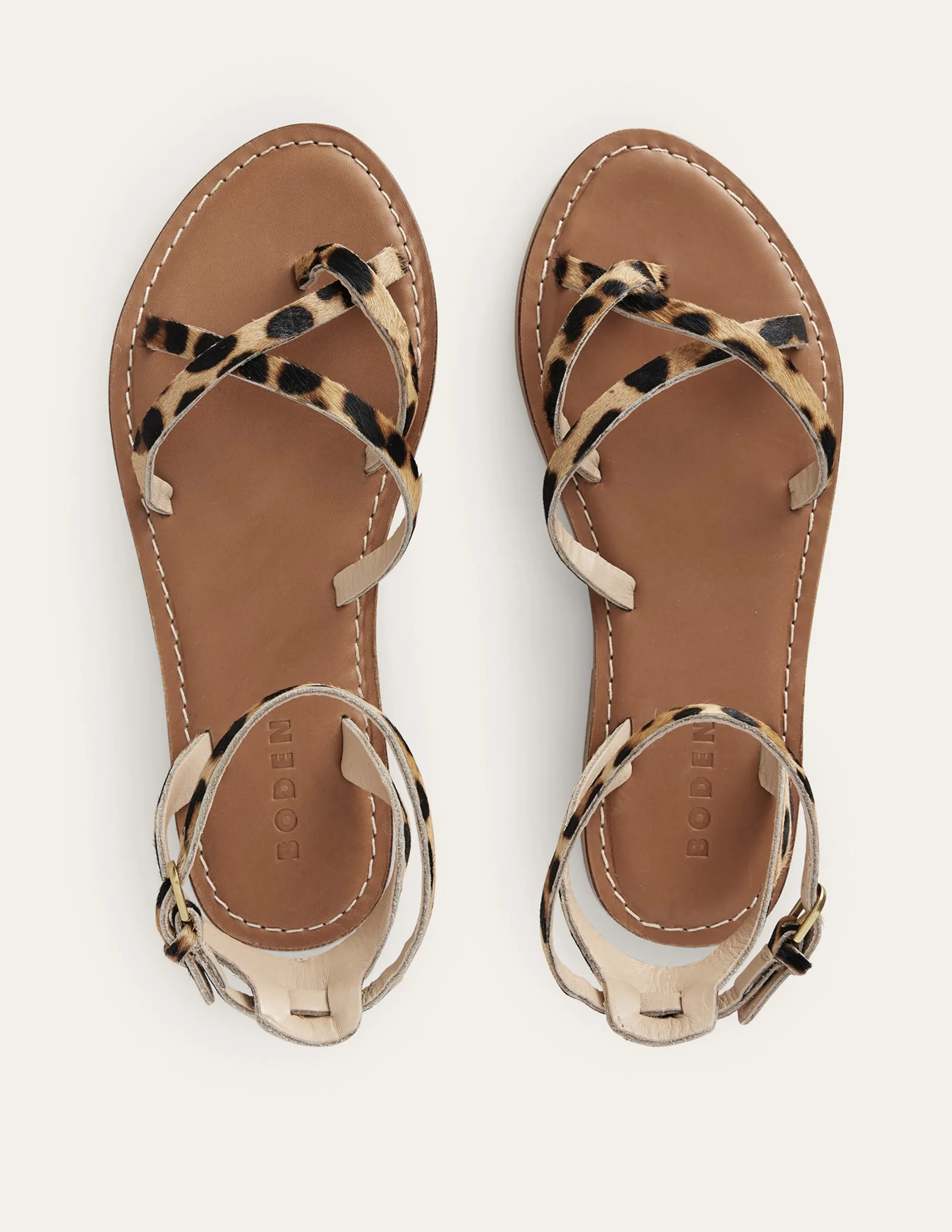 Easy Flat Sandals-Classic Leopard Pony Hair