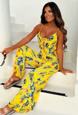 Endless Summers Yellow Frill Cami Jumpsuit