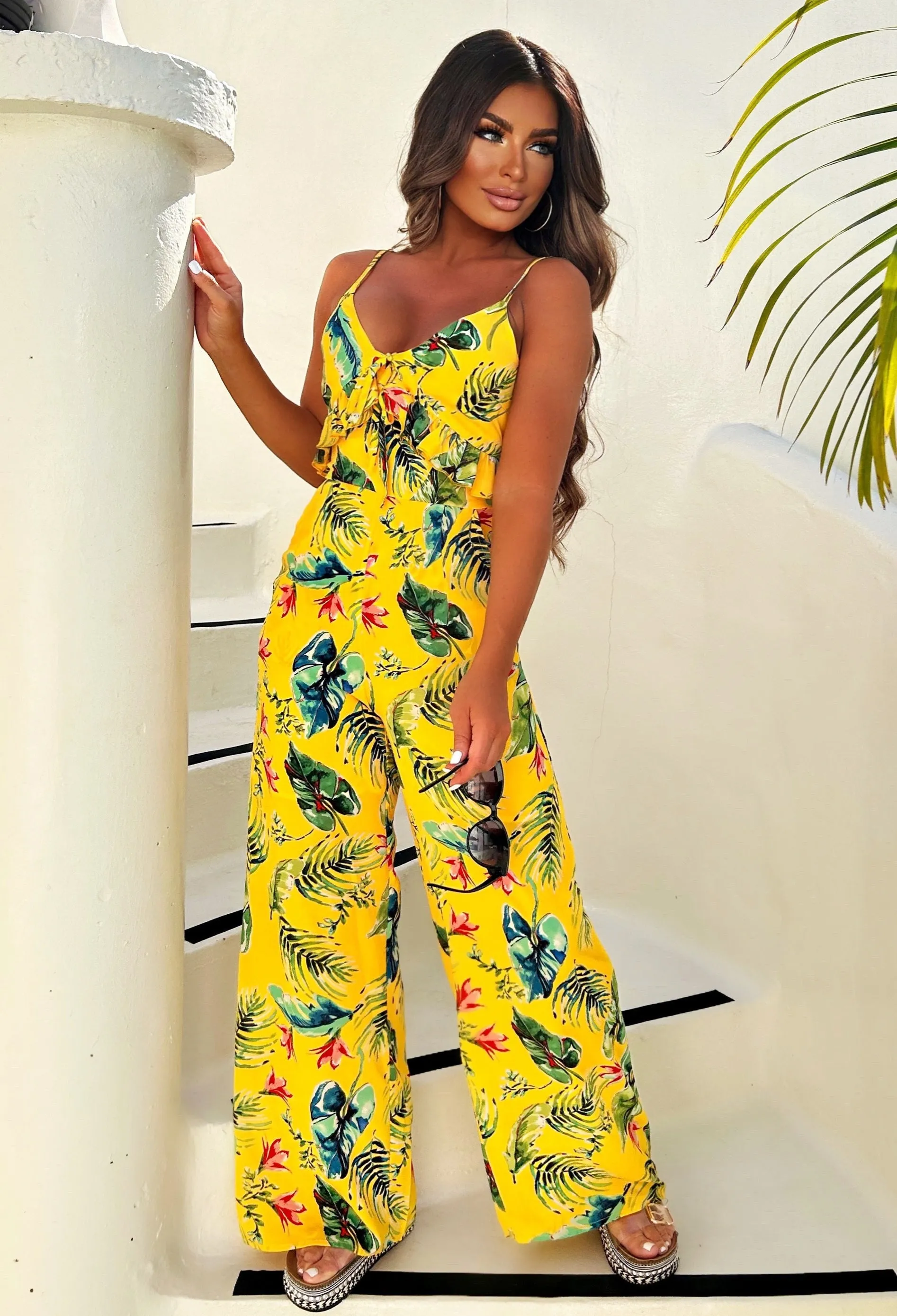 Endless Summers Yellow Frill Cami Jumpsuit