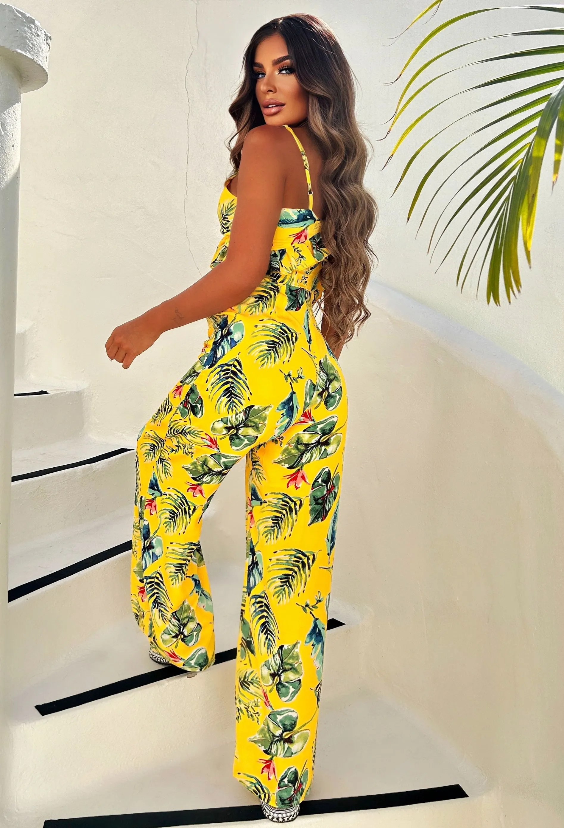 Endless Summers Yellow Frill Cami Jumpsuit