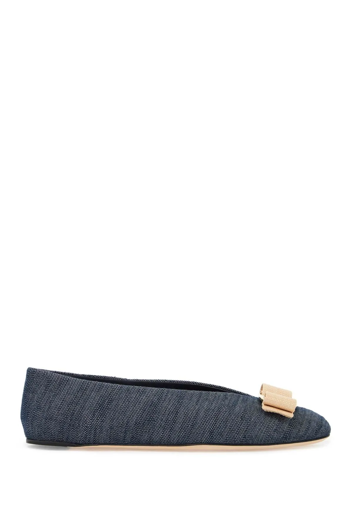 Ferragamo Denim Ballet Flats For