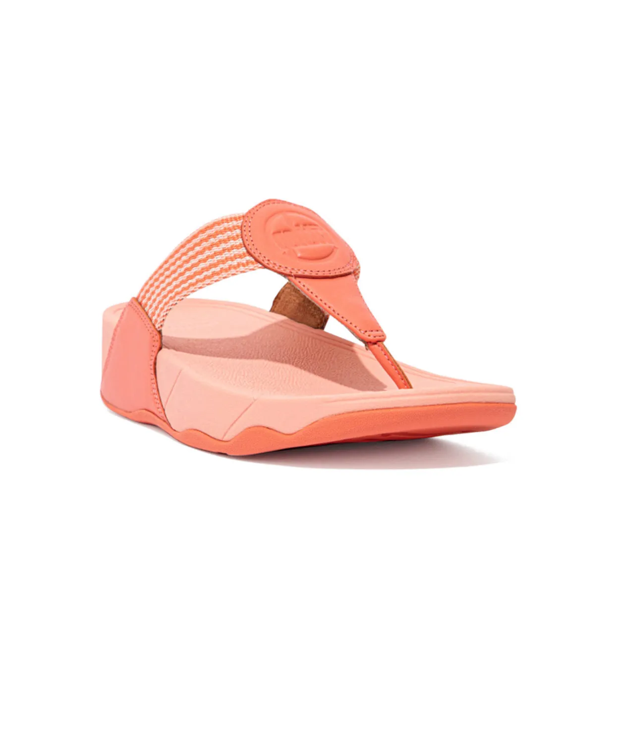 FitFlop Walkstar Fine Stripe Sunshine Coral Toe Post Sandals