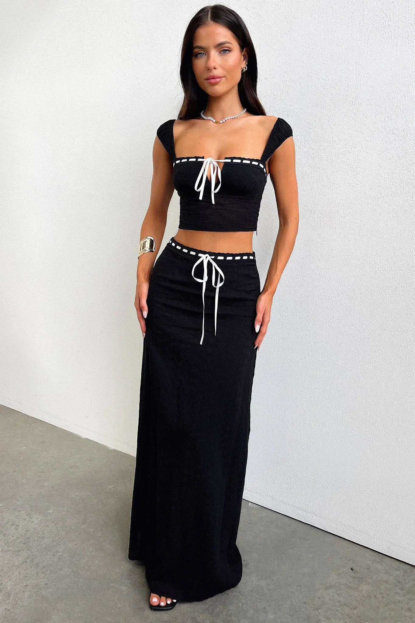 Flora Maxi Skirt - Black