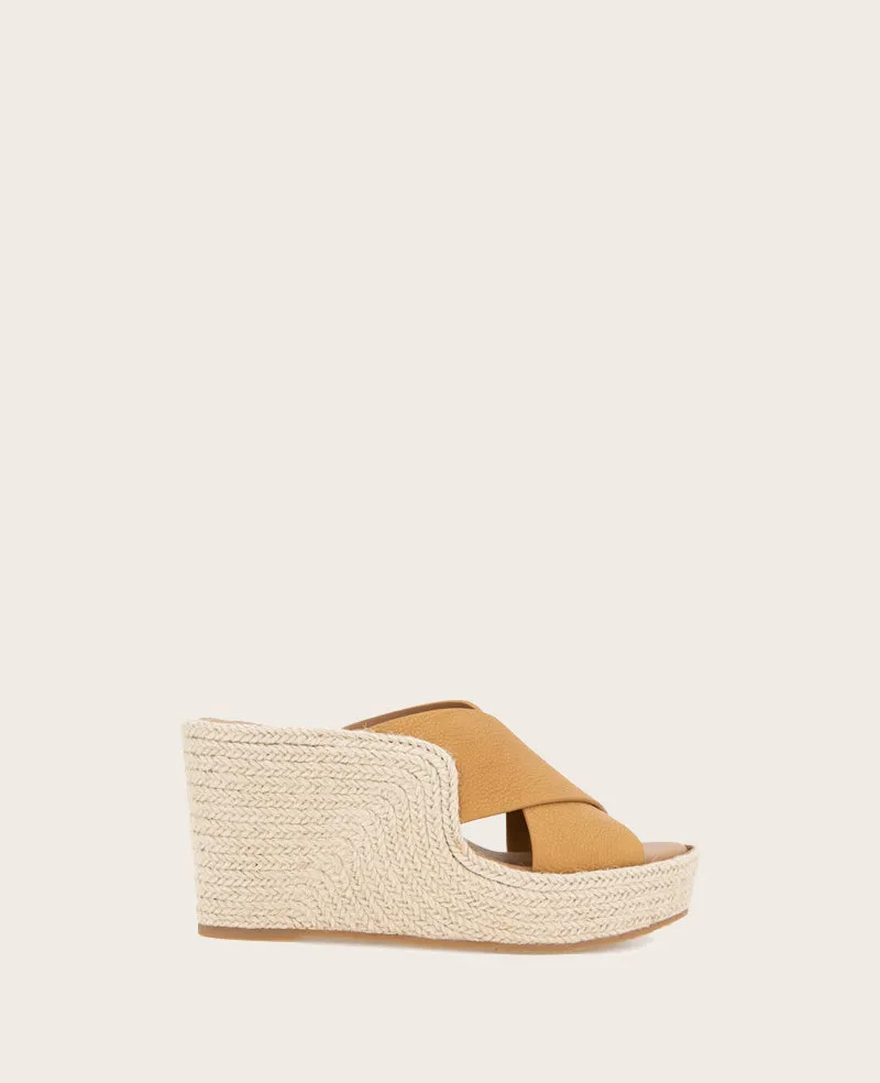 GENTLE SOULS - Porto Leather X Band Espadrille Wedge