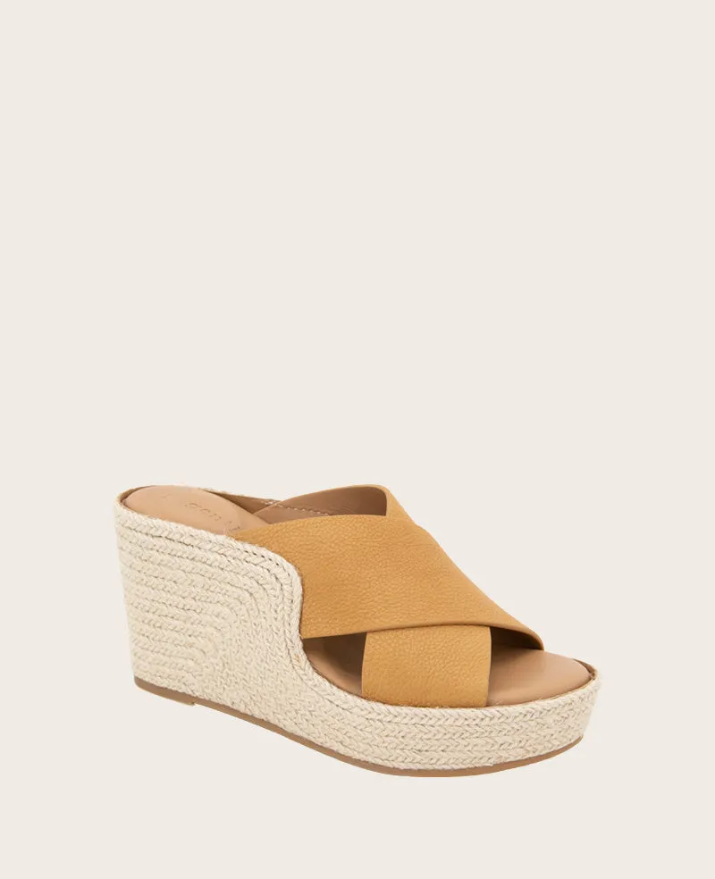 GENTLE SOULS - Porto Leather X Band Espadrille Wedge