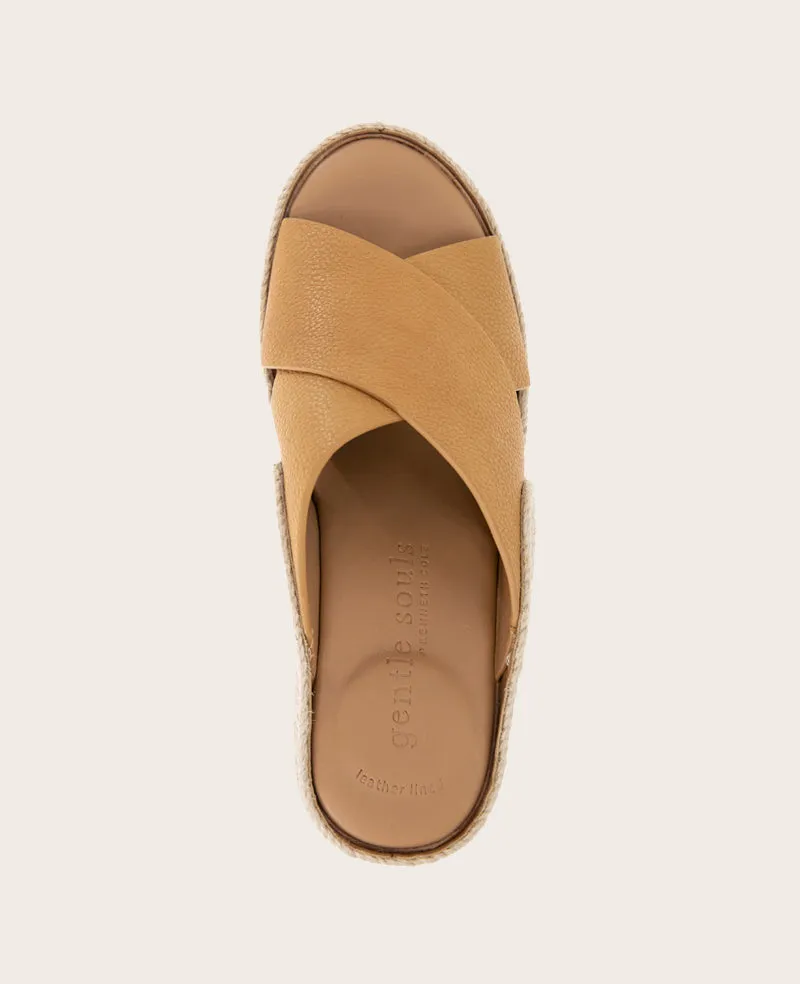 GENTLE SOULS - Porto Leather X Band Espadrille Wedge