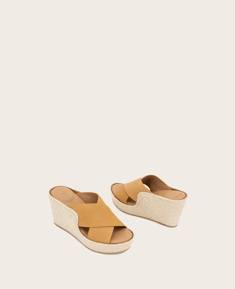 GENTLE SOULS - Porto Leather X Band Espadrille Wedge