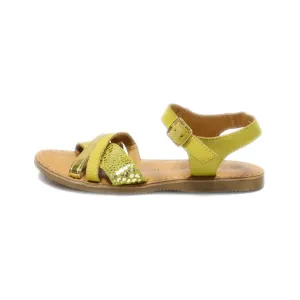 Geox J Sandal Eolie Flat Sandals Leather Yellow Colour For Kids