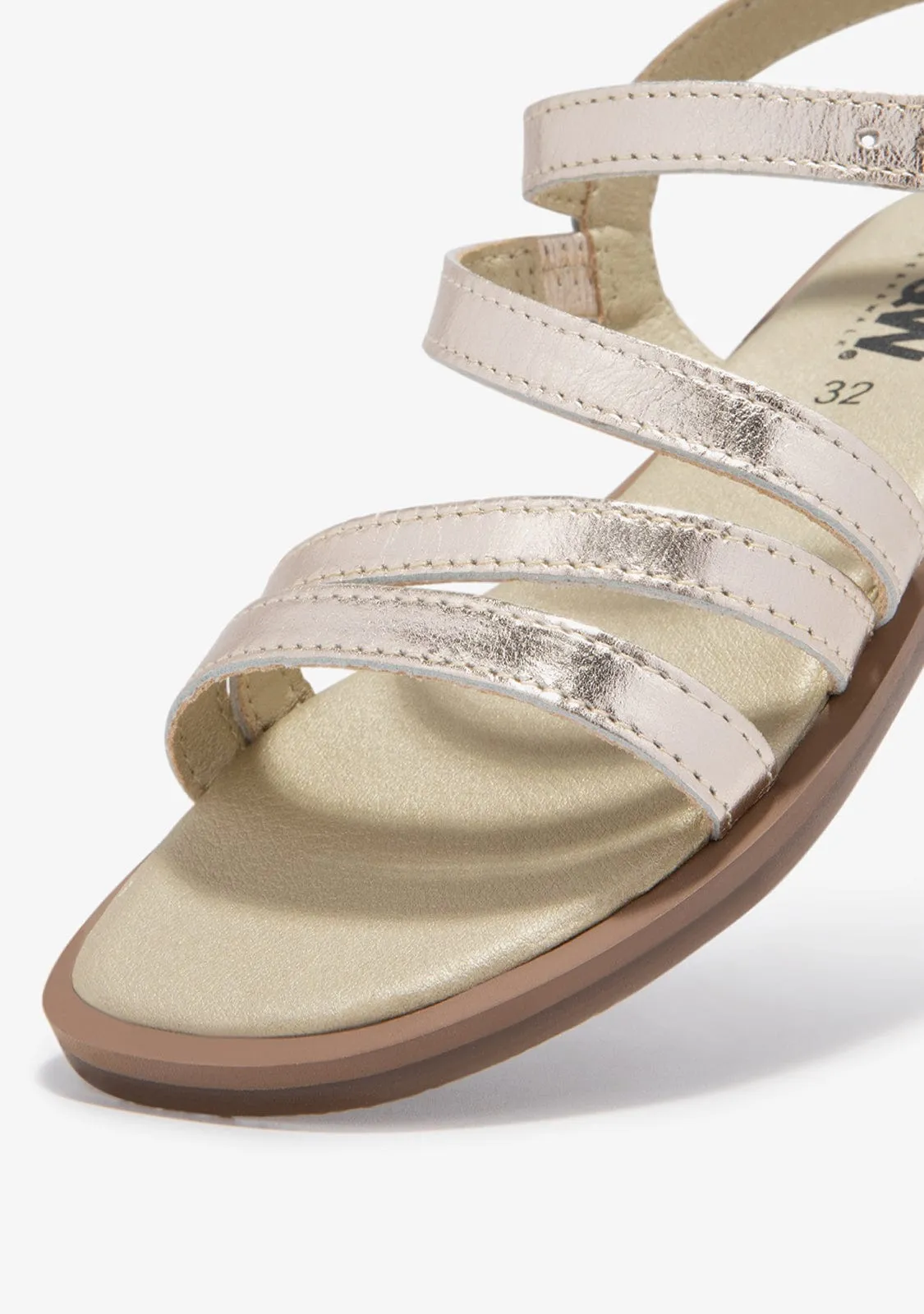 Gold Straps Sandals B&W