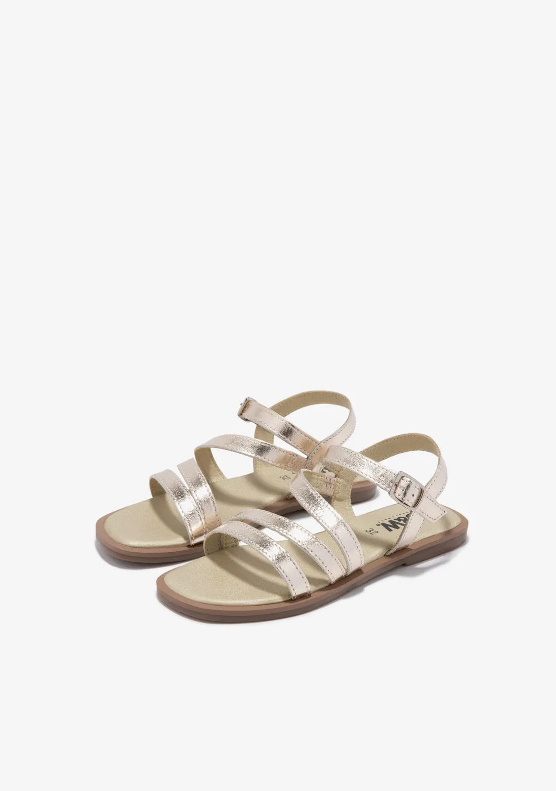 Gold Straps Sandals B&W