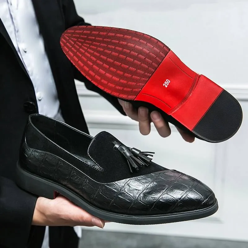 il lussone 3 - Red bottom tassel italian style loafers for men