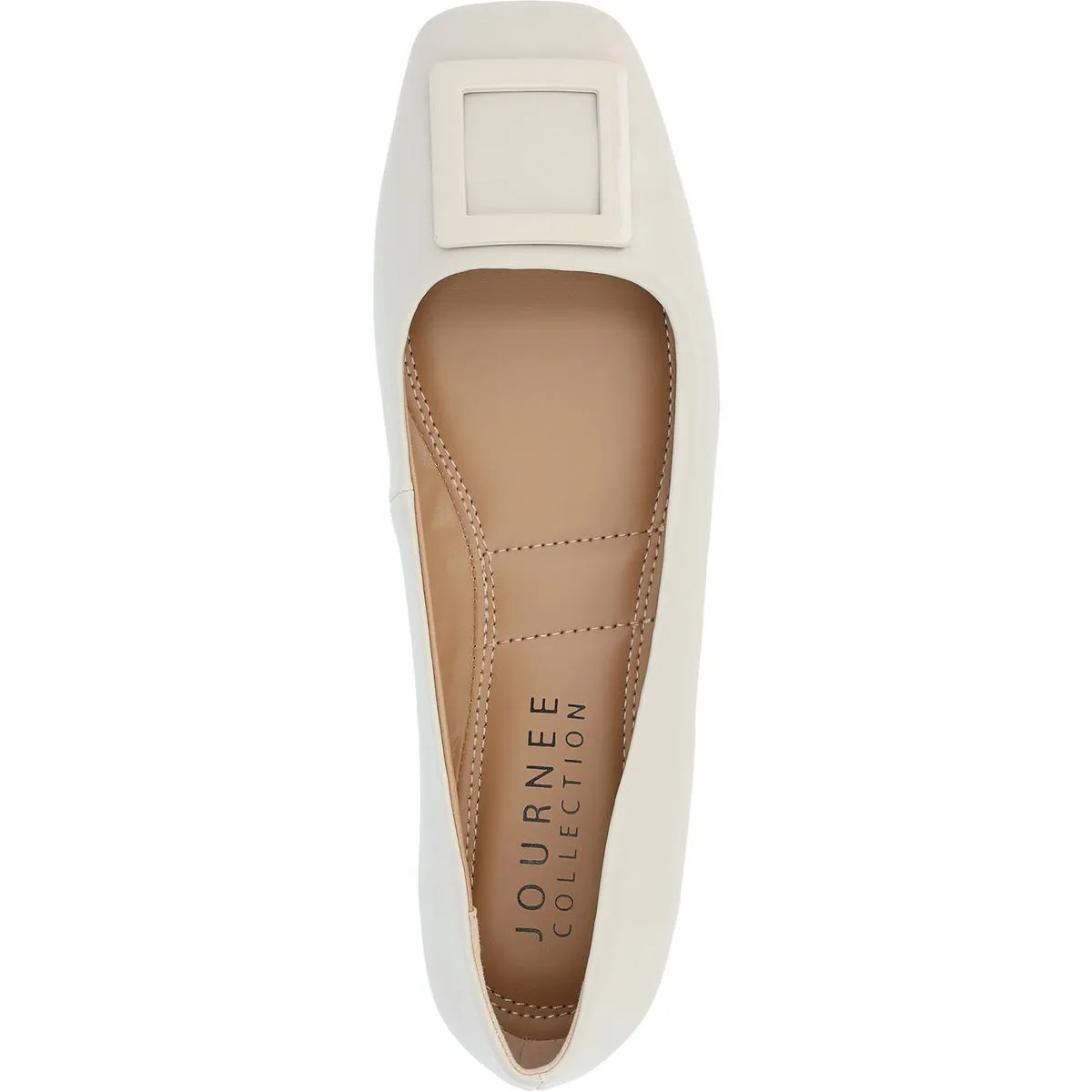 Journee Collection Womens Faux Leather Embellished Ballet Flats