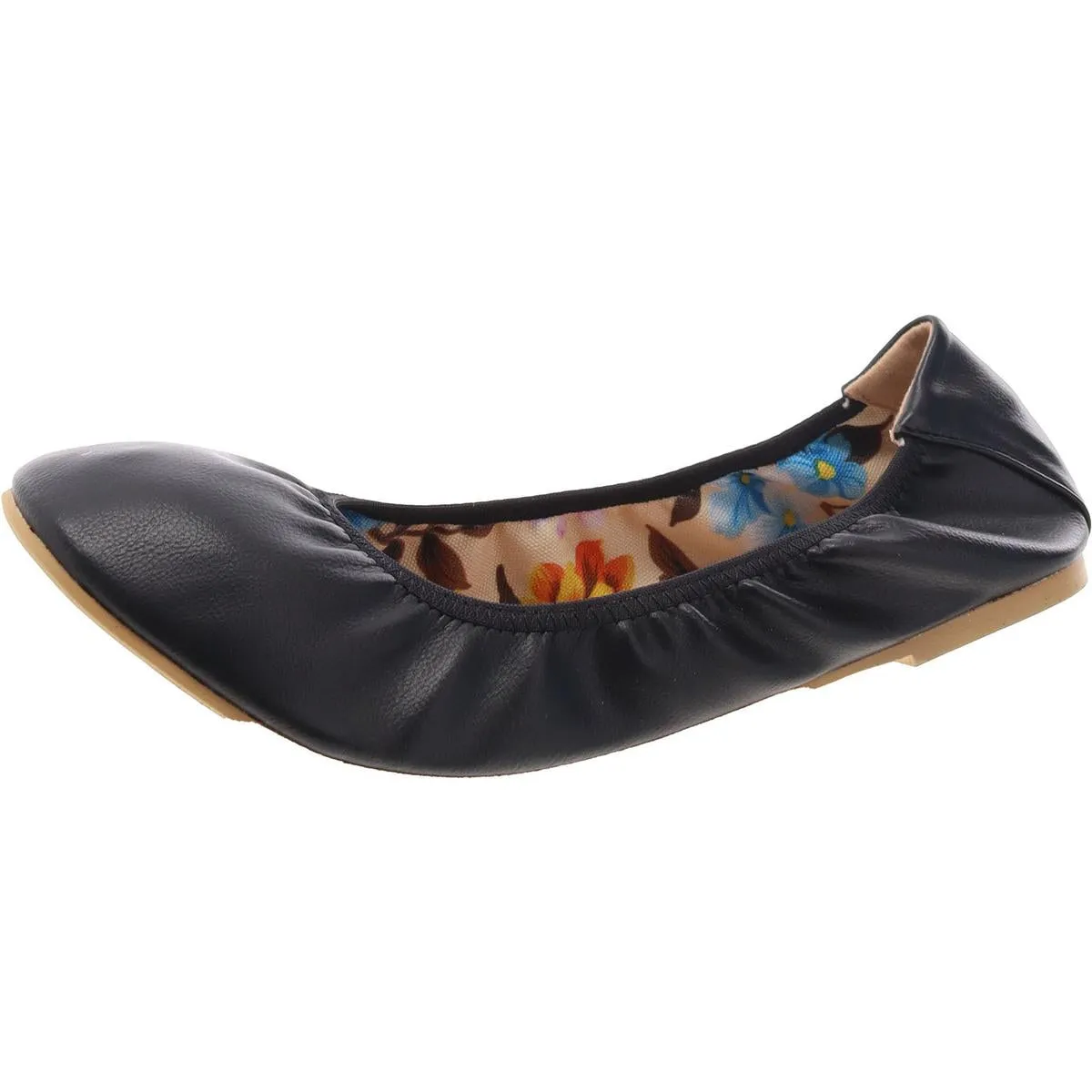 Journee Collection Womens Faux Leather Stretch Ballet Flats