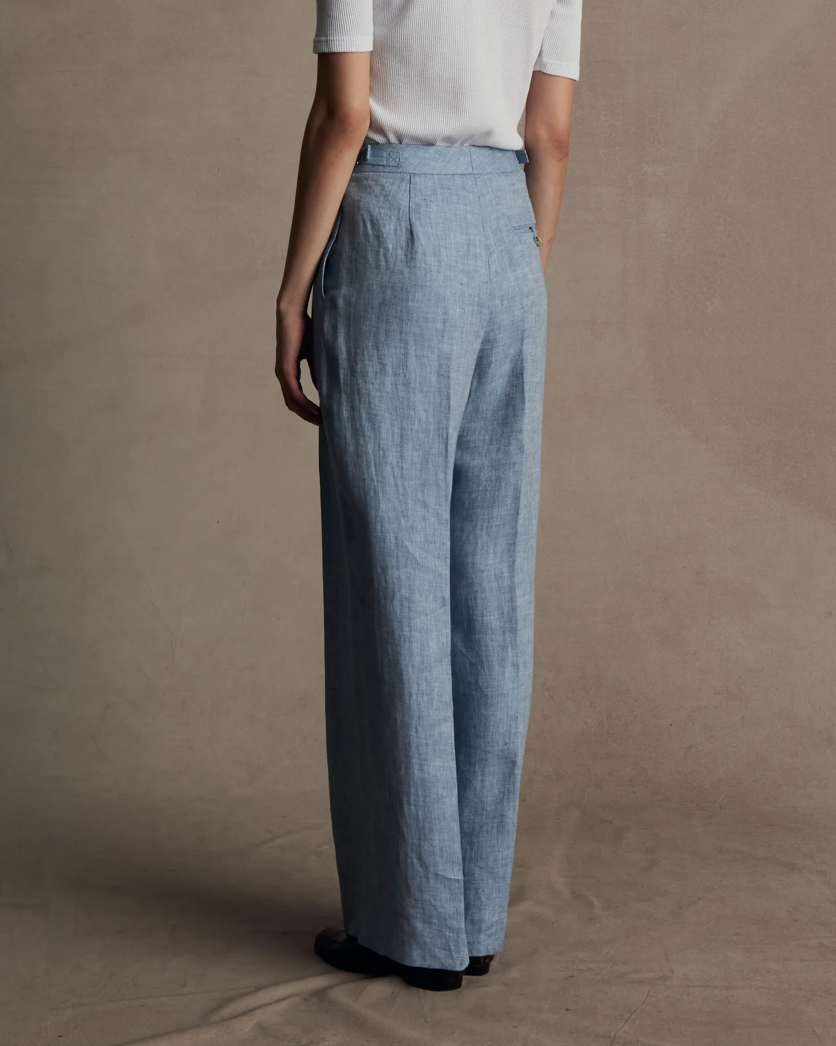 Light Blue Herringbone Perriand Trousers