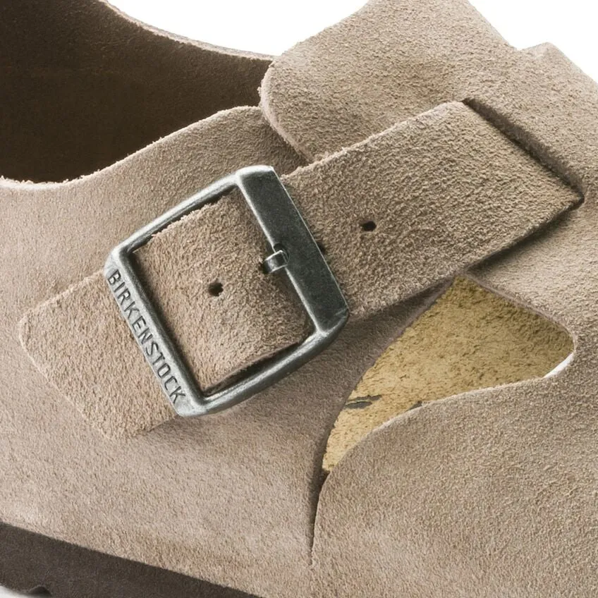 London Slip-On Shoe in Taupe Suede Leather