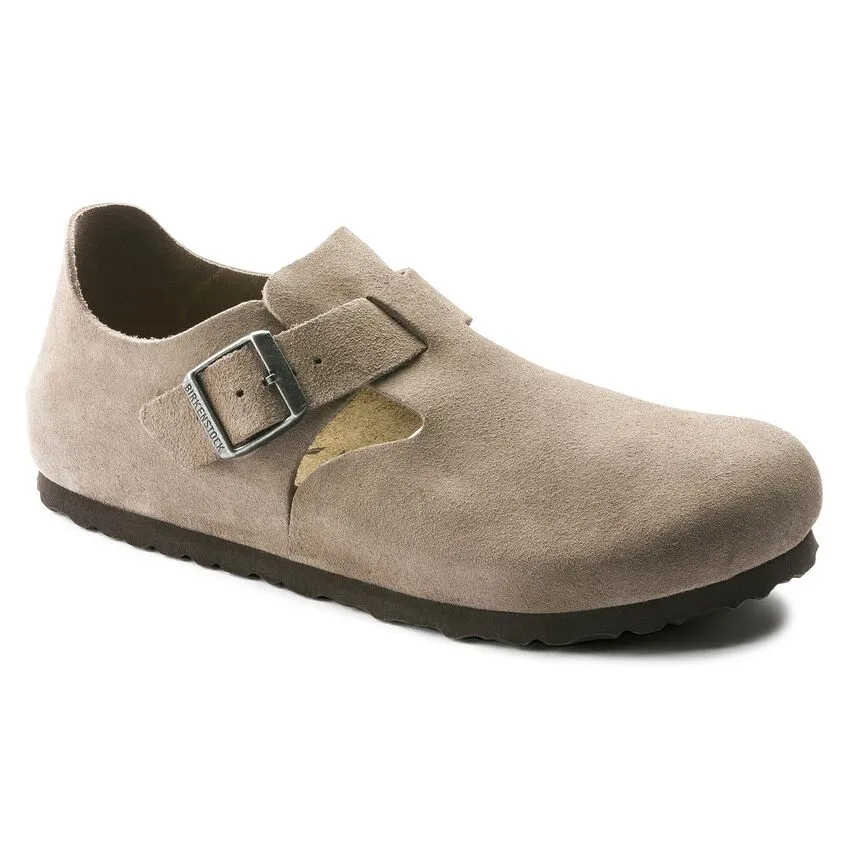 London Slip-On Shoe in Taupe Suede Leather