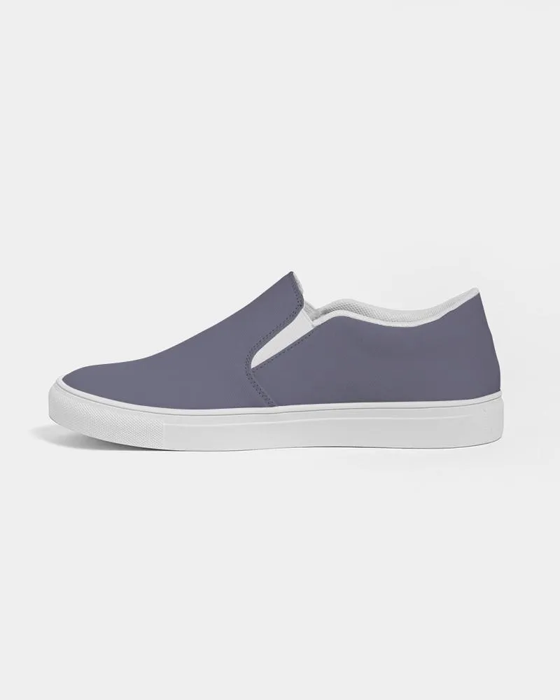 Medium Dark Blue Slip-On Canvas Sneakers | Women's | Medium Dark Pale Pastel Blue | C30M30Y0K60