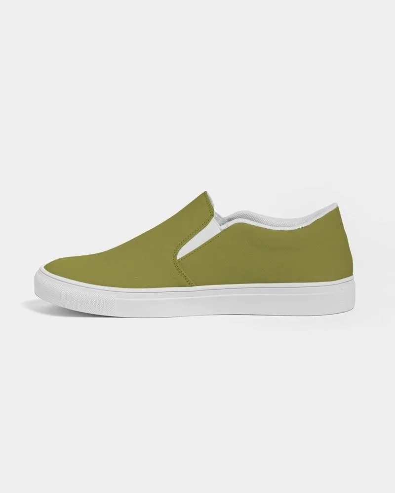 Medium Dark Midtone Yellow Slip-On Canvas Sneakers | Men's | C0M0Y80K60