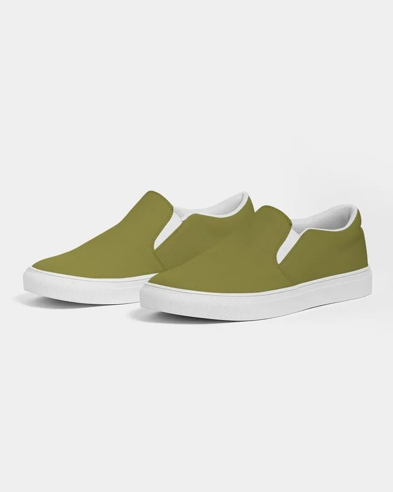 Medium Dark Midtone Yellow Slip-On Canvas Sneakers | Men's | C0M0Y80K60