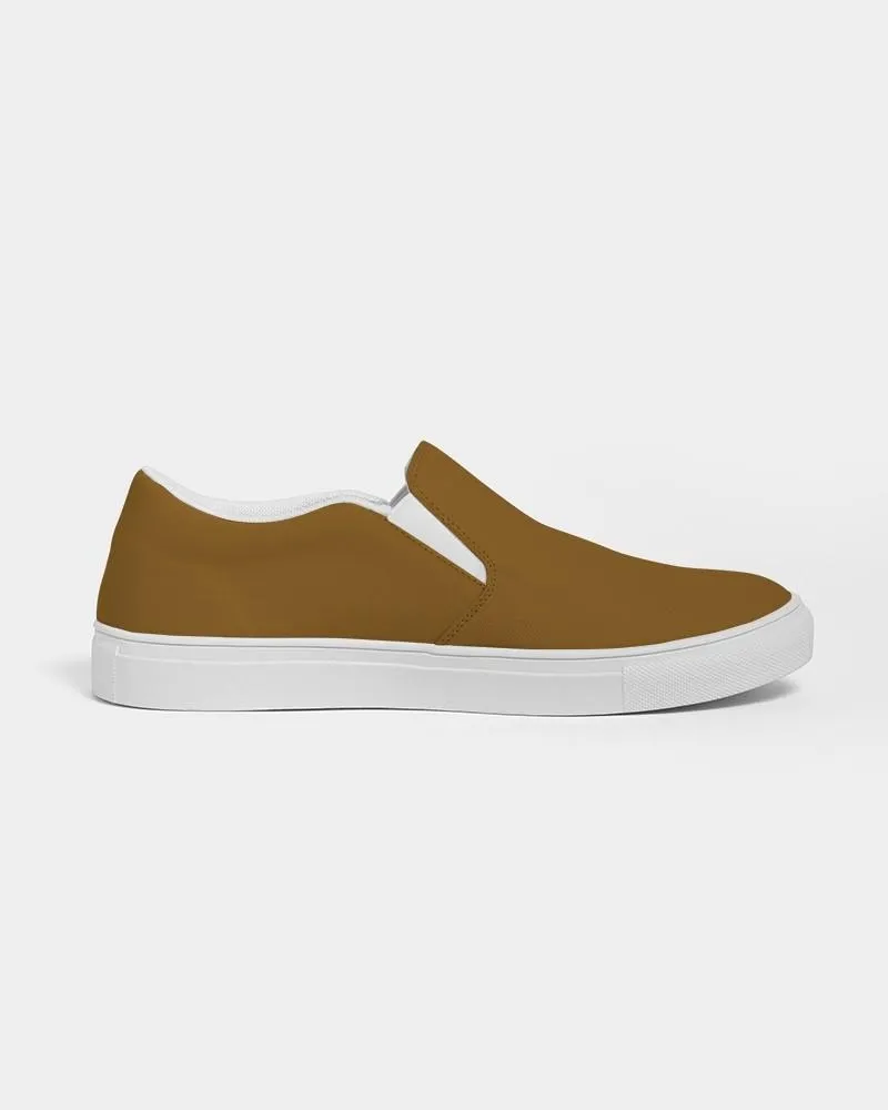 Medium Dark Orange Slip-On Canvas Sneakers | Men's | Medium Dark Pure Orange | C0M50Y100K60